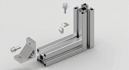 Extruded aluminum right-angle connection