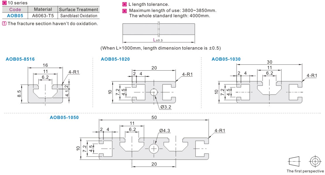 TY-10-AOB05 material drawing